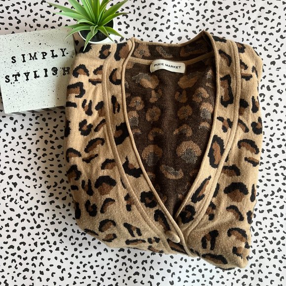 Pixie Market Leopard Cardigan - Picture 8 of 11